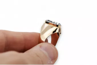 Žirkoniai Originalus 14k rožinio aukso vintage Žiedas Vintažinis stilius vrc077r